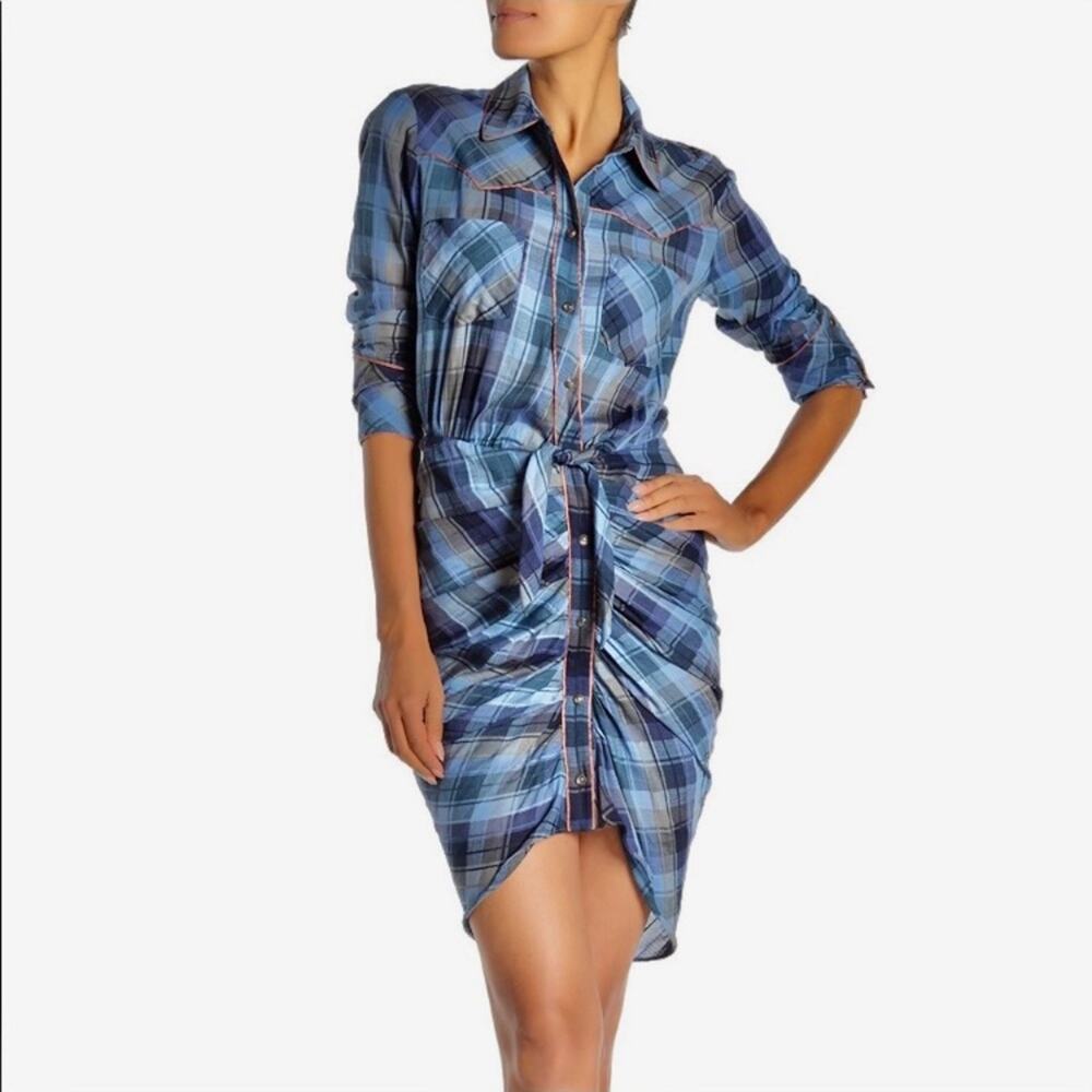VERONICA BEARD Sierra Plaid Shirtdress Western